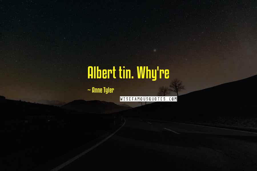 Anne Tyler Quotes: Albert tin. Why're