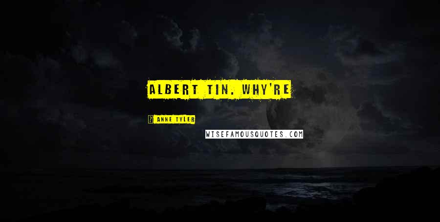 Anne Tyler Quotes: Albert tin. Why're