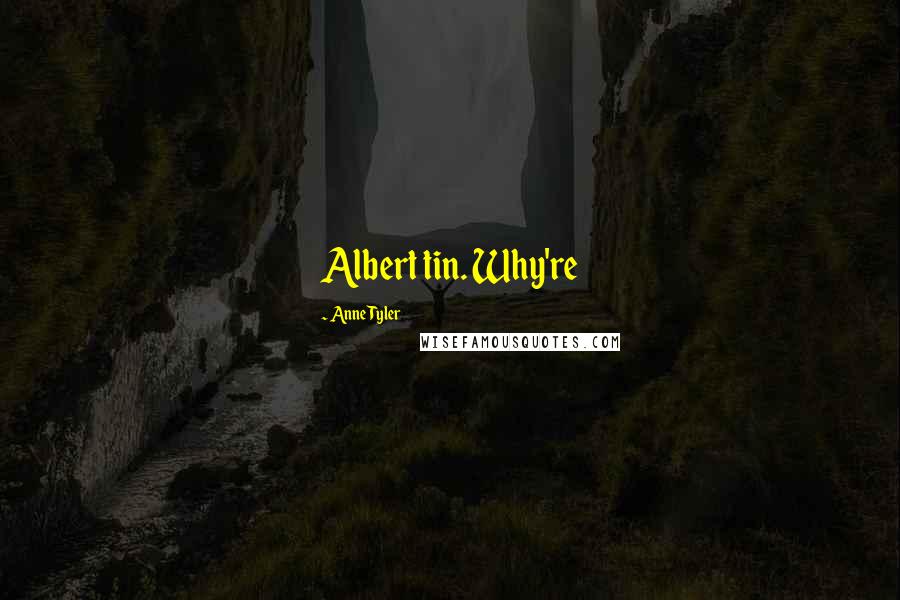 Anne Tyler Quotes: Albert tin. Why're