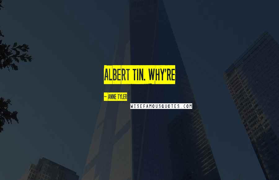 Anne Tyler Quotes: Albert tin. Why're