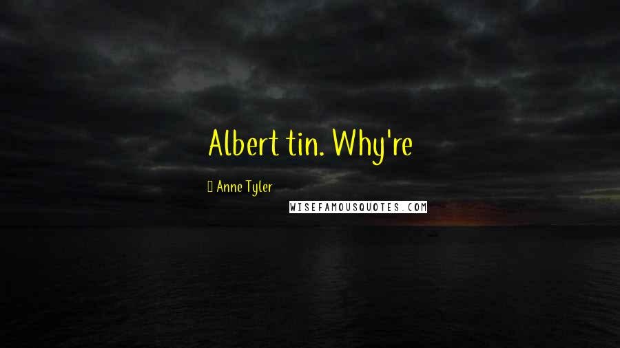 Anne Tyler Quotes: Albert tin. Why're