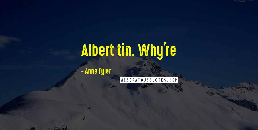 Anne Tyler Quotes: Albert tin. Why're