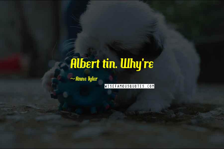 Anne Tyler Quotes: Albert tin. Why're