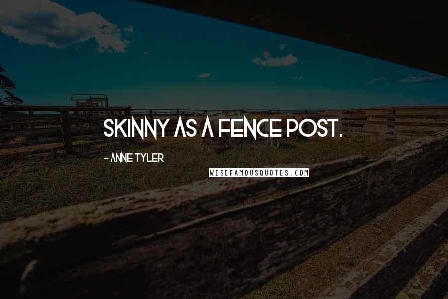 Anne Tyler Quotes: Skinny as a fence post.