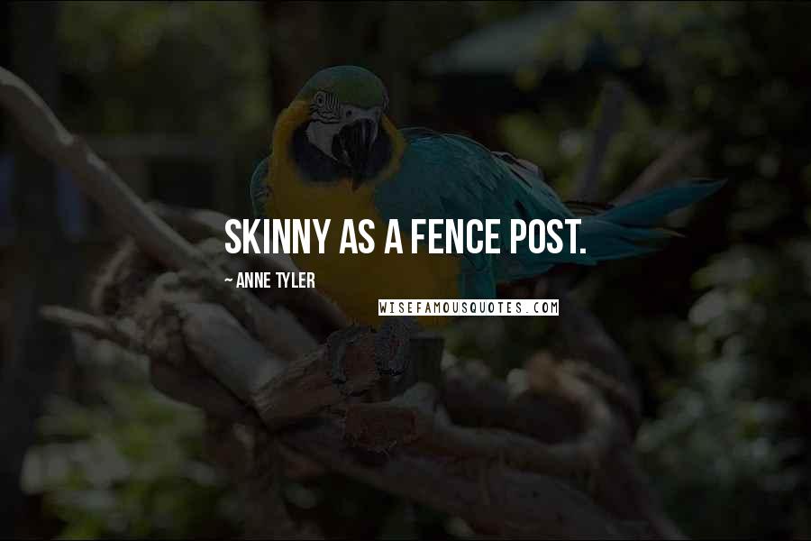 Anne Tyler Quotes: Skinny as a fence post.