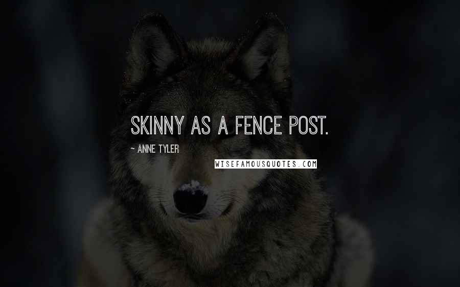 Anne Tyler Quotes: Skinny as a fence post.