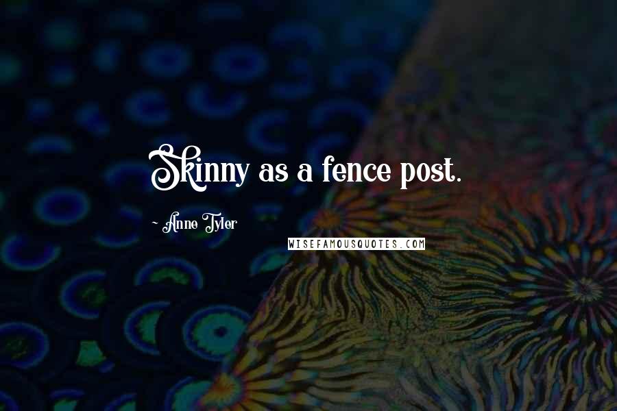 Anne Tyler Quotes: Skinny as a fence post.