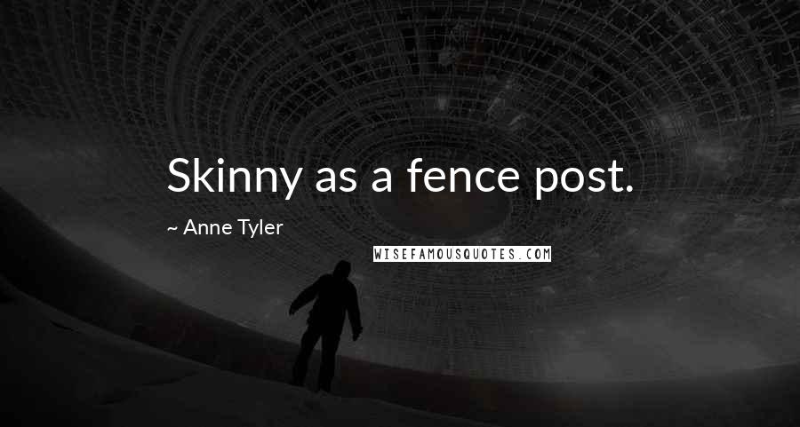 Anne Tyler Quotes: Skinny as a fence post.