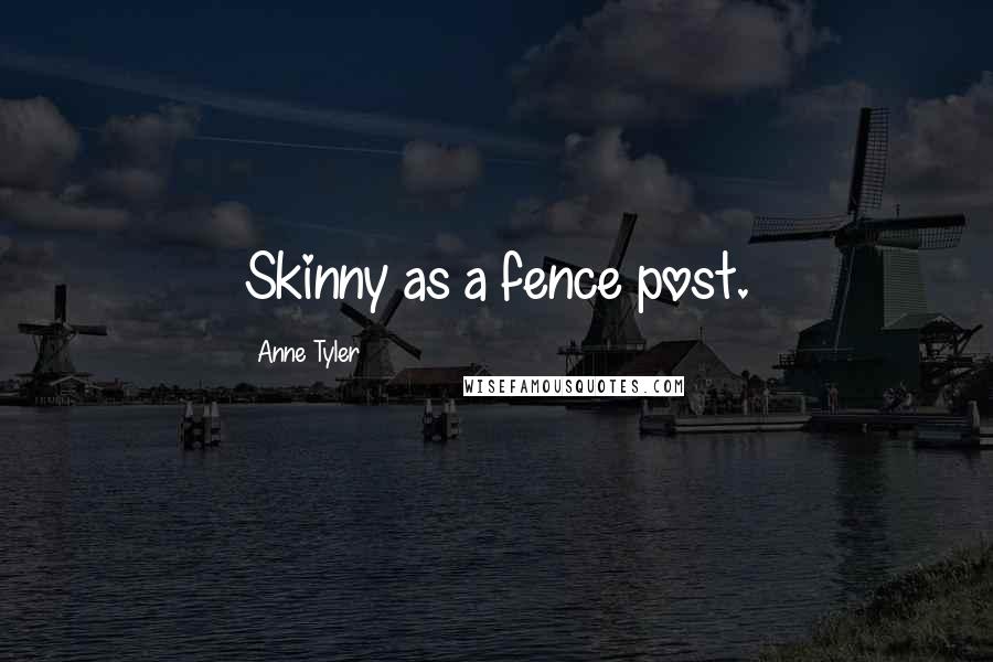 Anne Tyler Quotes: Skinny as a fence post.