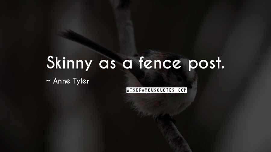 Anne Tyler Quotes: Skinny as a fence post.