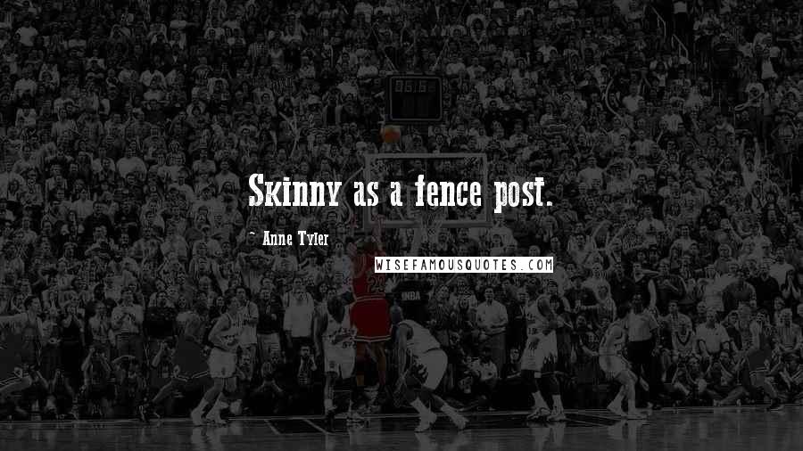 Anne Tyler Quotes: Skinny as a fence post.