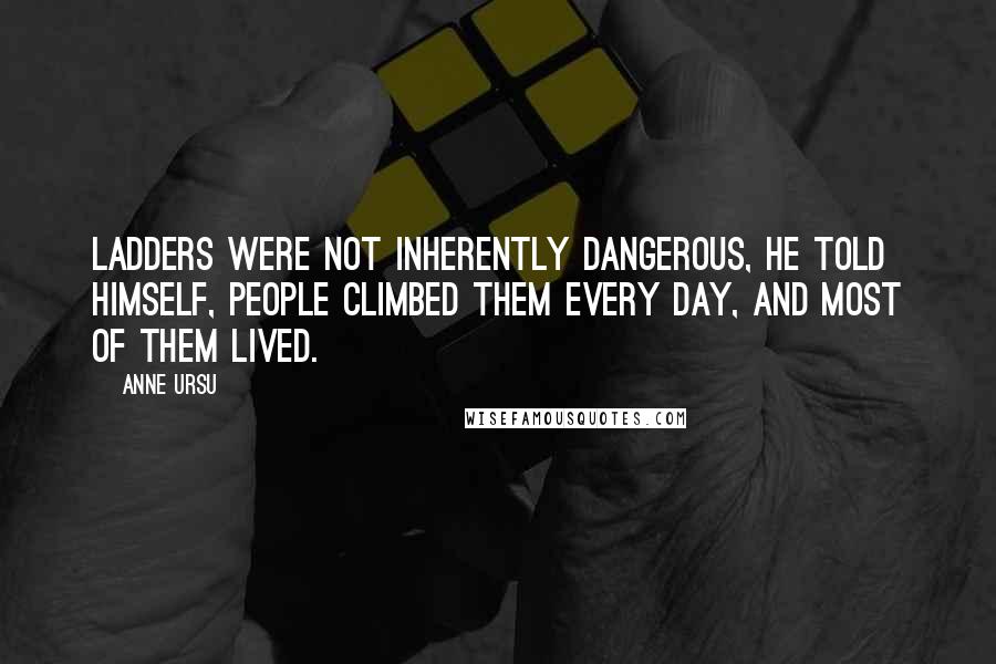 Anne Ursu Quotes: Ladders were not inherently dangerous, he told himself, people climbed them every day, and most of them lived.