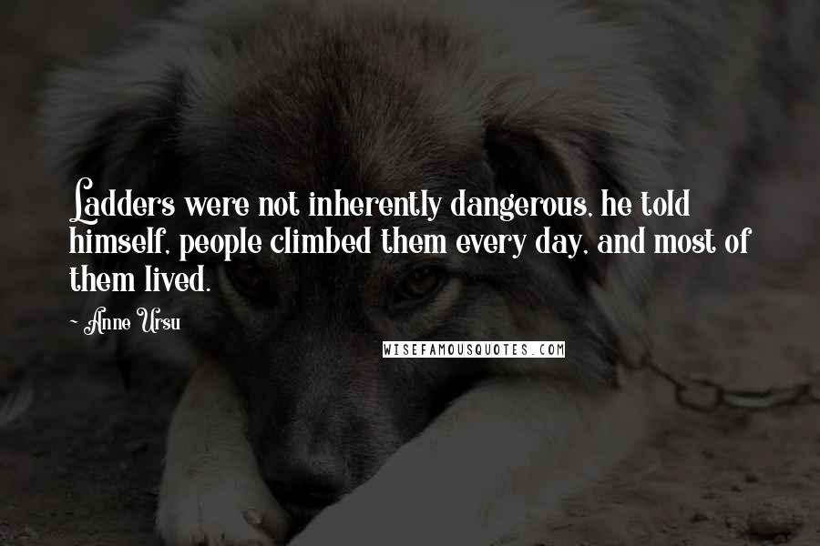 Anne Ursu Quotes: Ladders were not inherently dangerous, he told himself, people climbed them every day, and most of them lived.