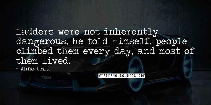 Anne Ursu Quotes: Ladders were not inherently dangerous, he told himself, people climbed them every day, and most of them lived.