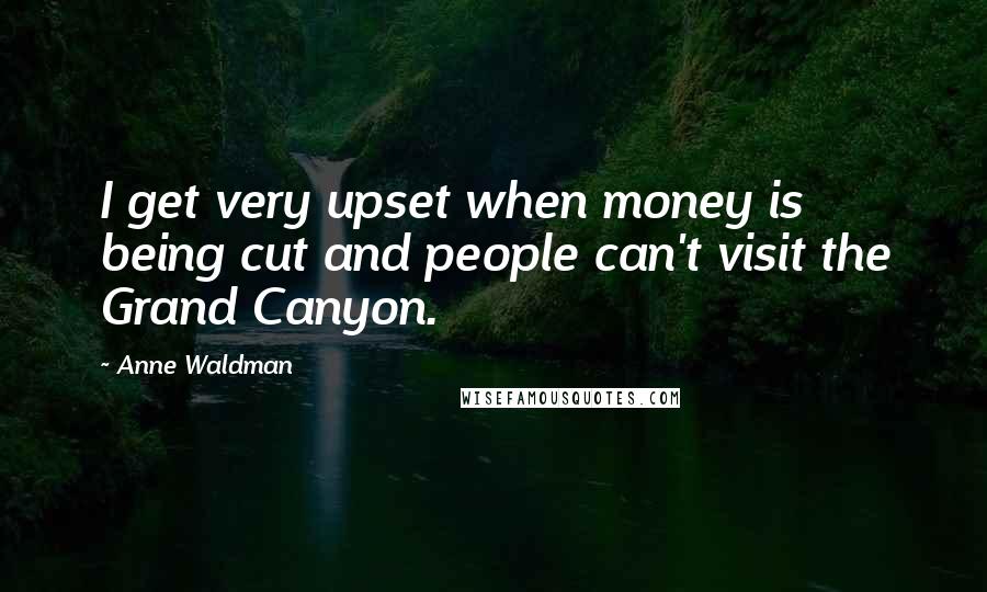 Anne Waldman Quotes: I get very upset when money is being cut and people can't visit the Grand Canyon.