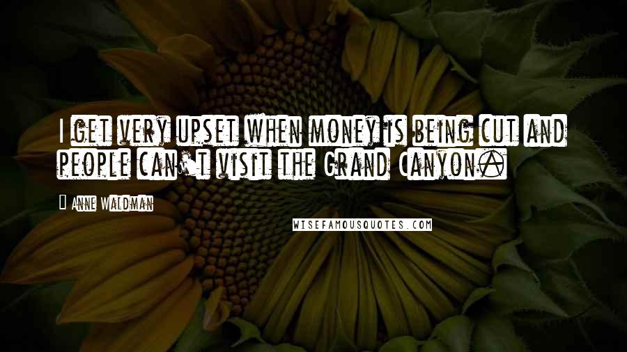 Anne Waldman Quotes: I get very upset when money is being cut and people can't visit the Grand Canyon.