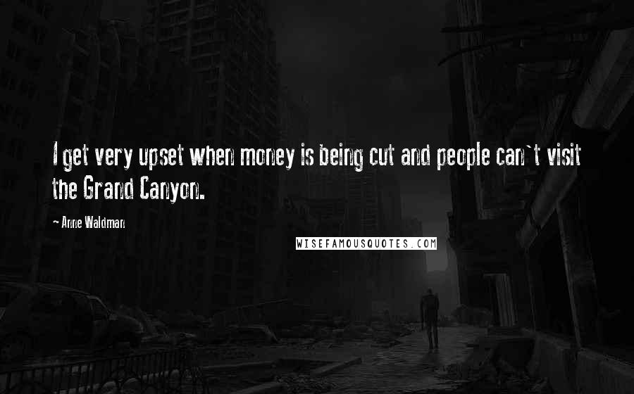 Anne Waldman Quotes: I get very upset when money is being cut and people can't visit the Grand Canyon.