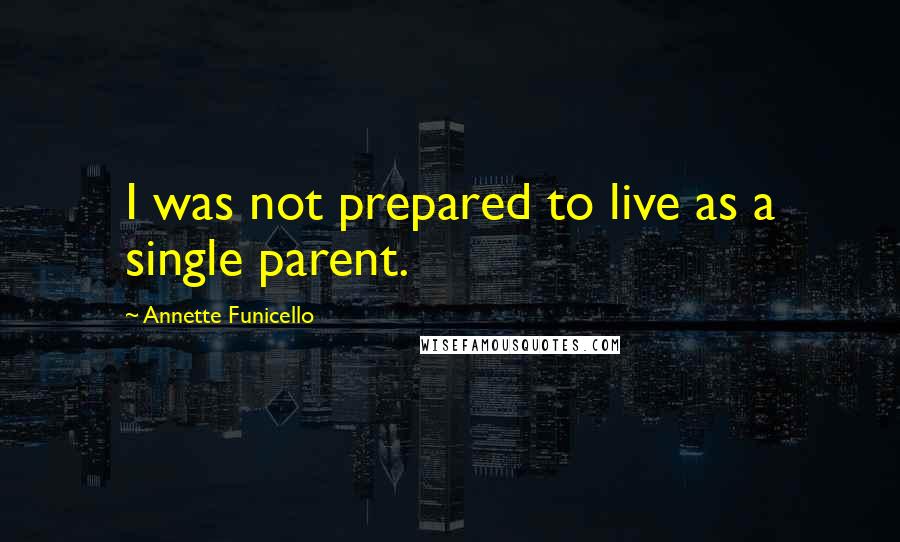 Annette Funicello Quotes: I was not prepared to live as a single parent.