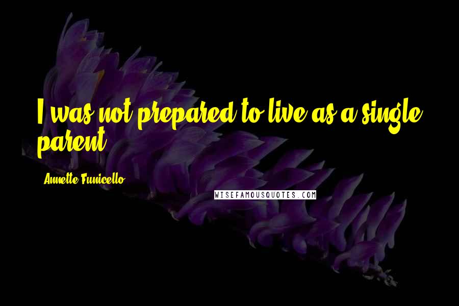 Annette Funicello Quotes: I was not prepared to live as a single parent.