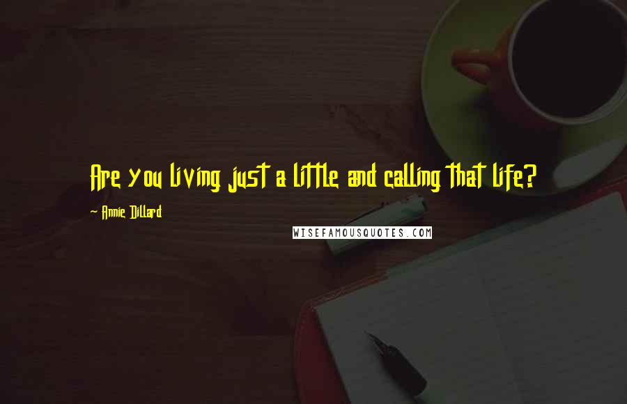 Annie Dillard Quotes: Are you living just a little and calling that life?