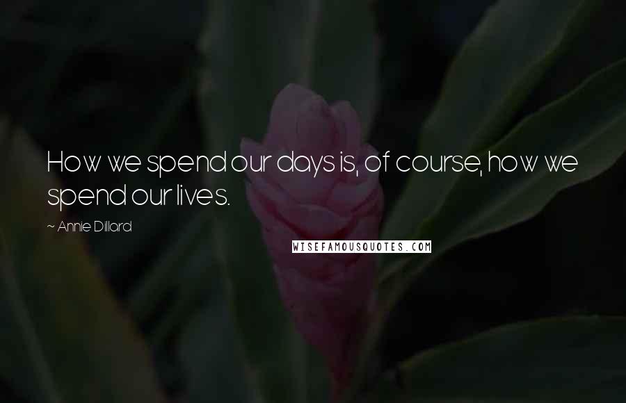 Annie Dillard Quotes: How we spend our days is, of course, how we spend our lives.