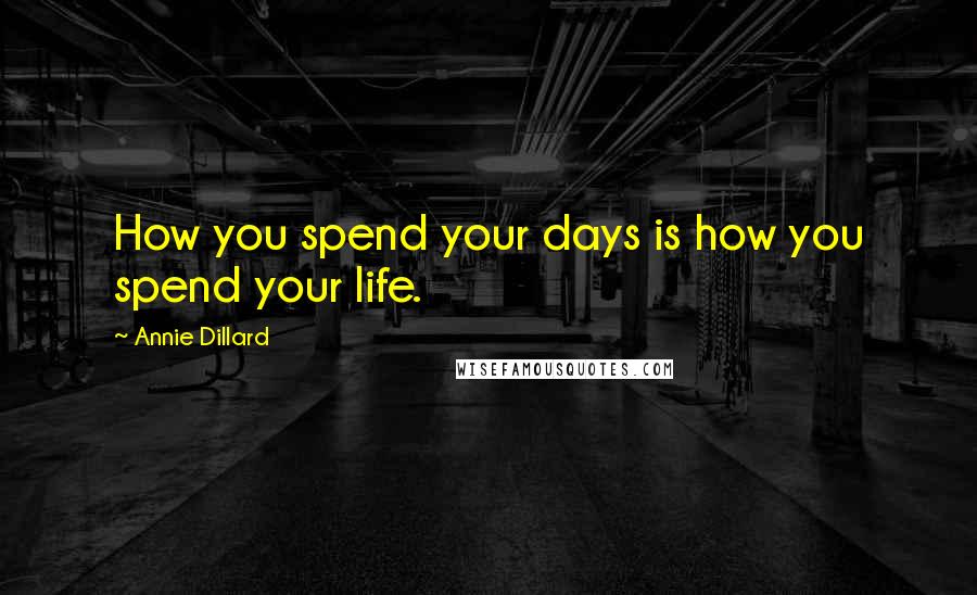 Annie Dillard Quotes: How you spend your days is how you spend your life.