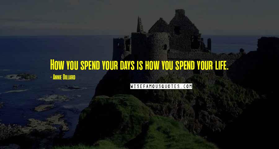 Annie Dillard Quotes: How you spend your days is how you spend your life.