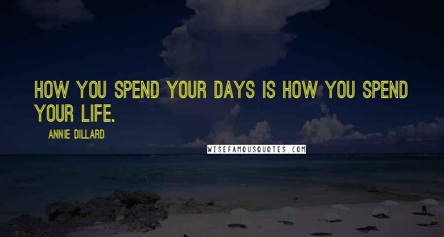 Annie Dillard Quotes: How you spend your days is how you spend your life.