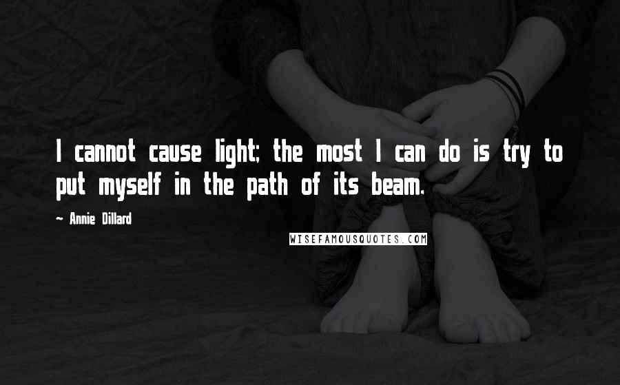 Annie Dillard Quotes: I cannot cause light; the most I can do is try to put myself in the path of its beam.