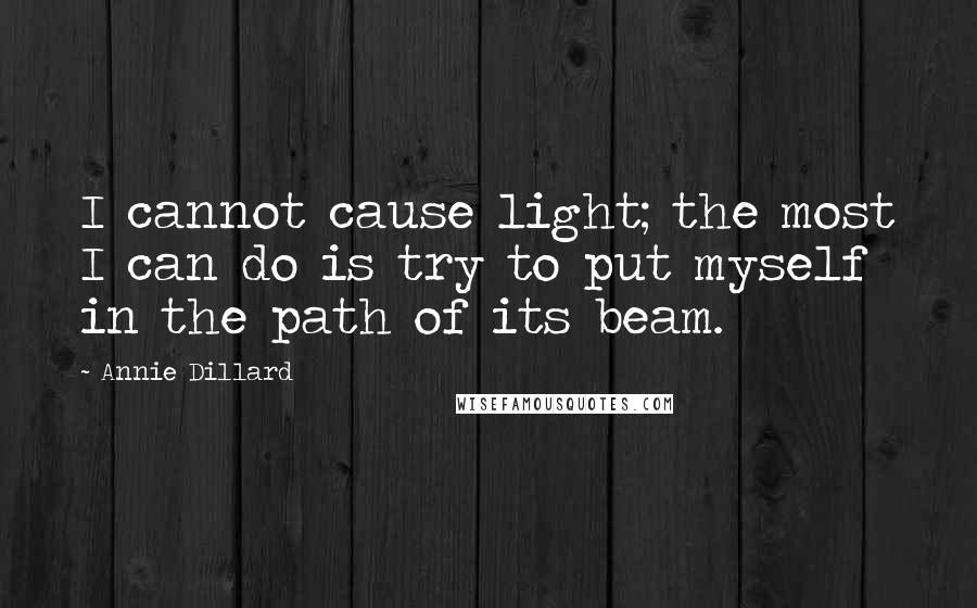 Annie Dillard Quotes: I cannot cause light; the most I can do is try to put myself in the path of its beam.