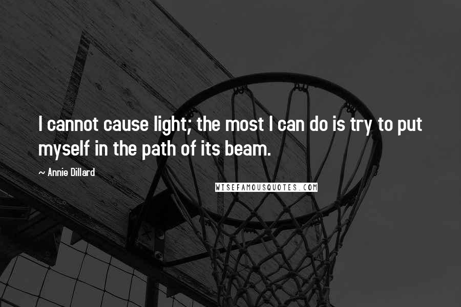 Annie Dillard Quotes: I cannot cause light; the most I can do is try to put myself in the path of its beam.