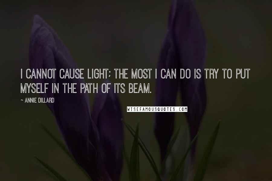 Annie Dillard Quotes: I cannot cause light; the most I can do is try to put myself in the path of its beam.