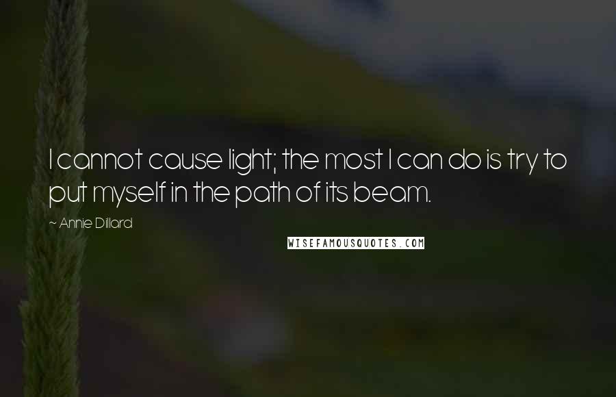 Annie Dillard Quotes: I cannot cause light; the most I can do is try to put myself in the path of its beam.