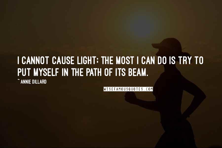 Annie Dillard Quotes: I cannot cause light; the most I can do is try to put myself in the path of its beam.