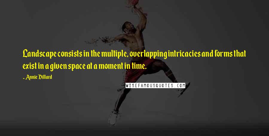 Annie Dillard Quotes: Landscape consists in the multiple, overlapping intricacies and forms that exist in a given space at a moment in time.