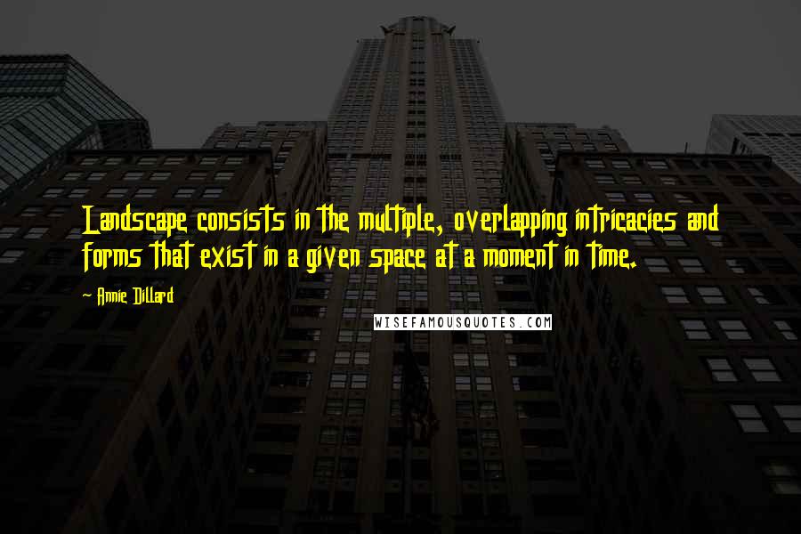 Annie Dillard Quotes: Landscape consists in the multiple, overlapping intricacies and forms that exist in a given space at a moment in time.