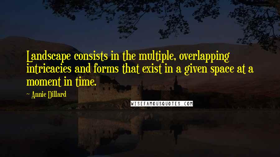 Annie Dillard Quotes: Landscape consists in the multiple, overlapping intricacies and forms that exist in a given space at a moment in time.