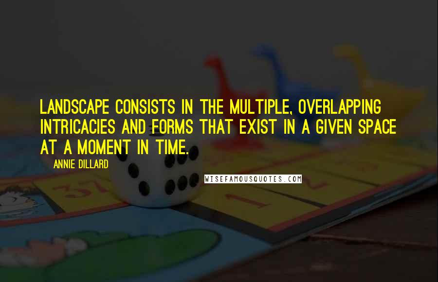 Annie Dillard Quotes: Landscape consists in the multiple, overlapping intricacies and forms that exist in a given space at a moment in time.