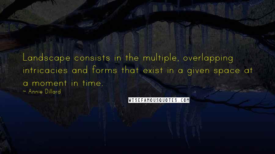 Annie Dillard Quotes: Landscape consists in the multiple, overlapping intricacies and forms that exist in a given space at a moment in time.