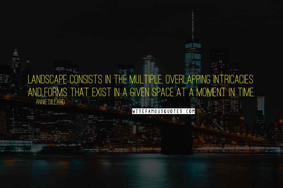 Annie Dillard Quotes: Landscape consists in the multiple, overlapping intricacies and forms that exist in a given space at a moment in time.