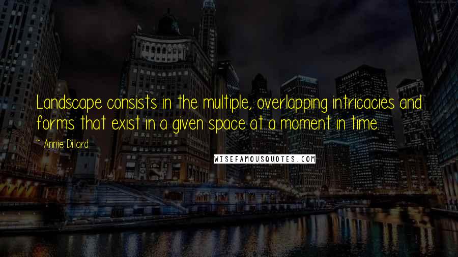 Annie Dillard Quotes: Landscape consists in the multiple, overlapping intricacies and forms that exist in a given space at a moment in time.