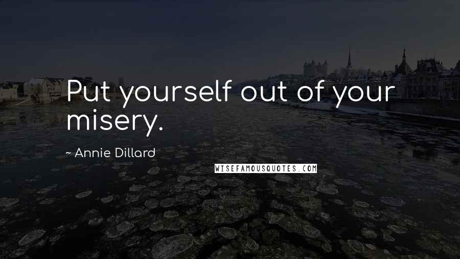 Annie Dillard Quotes: Put yourself out of your misery.