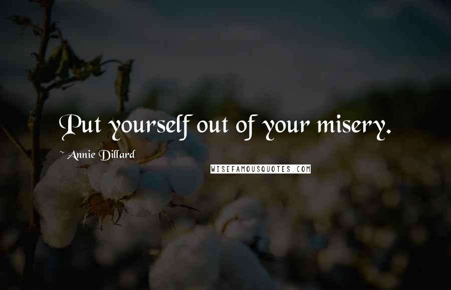Annie Dillard Quotes: Put yourself out of your misery.
