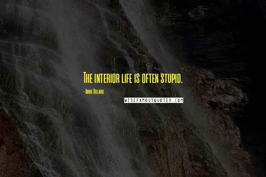 Annie Dillard Quotes: The interior life is often stupid.