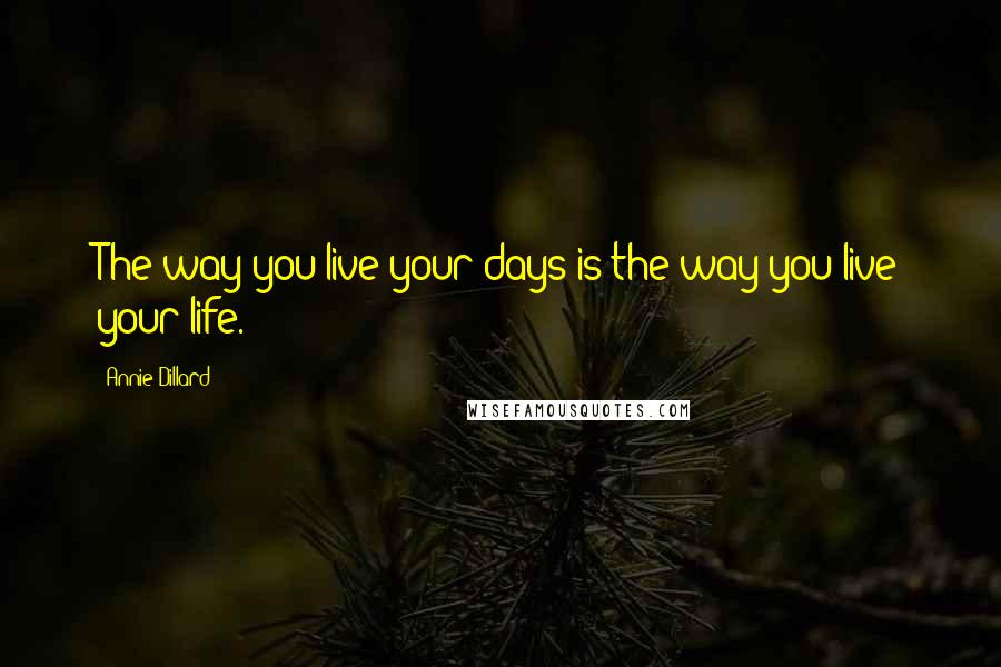 Annie Dillard Quotes: The way you live your days is the way you live your life.