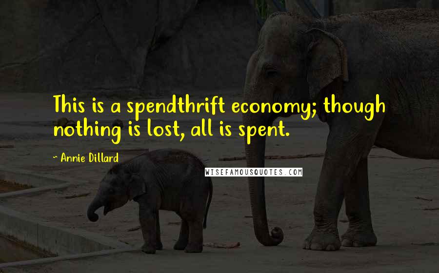Annie Dillard Quotes: This is a spendthrift economy; though nothing is lost, all is spent.