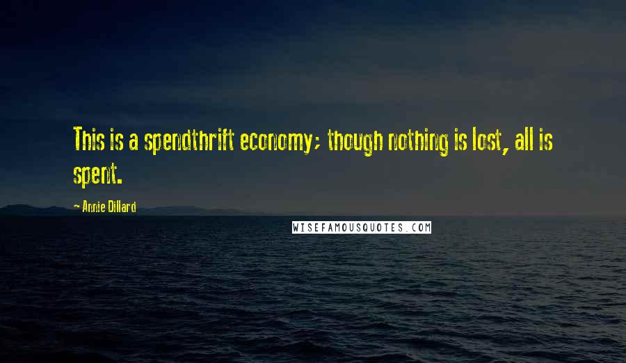 Annie Dillard Quotes: This is a spendthrift economy; though nothing is lost, all is spent.