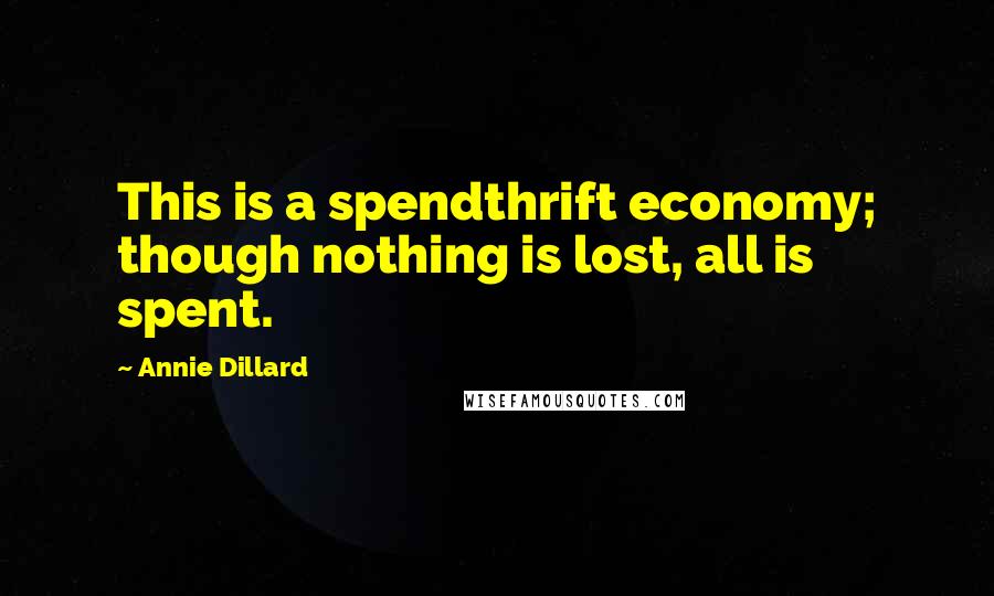 Annie Dillard Quotes: This is a spendthrift economy; though nothing is lost, all is spent.