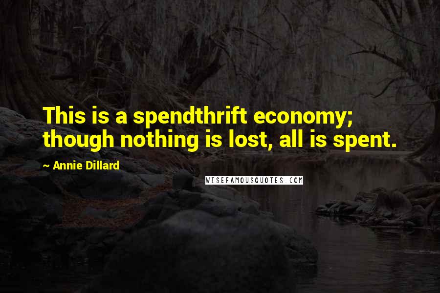 Annie Dillard Quotes: This is a spendthrift economy; though nothing is lost, all is spent.