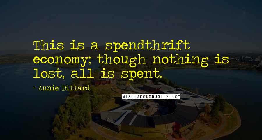 Annie Dillard Quotes: This is a spendthrift economy; though nothing is lost, all is spent.